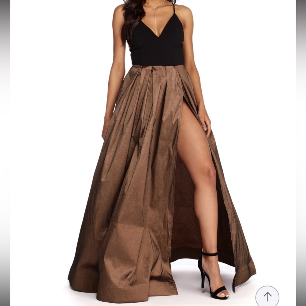 Windsor Brown Wrap Maxi Dress with Slit for Cocktail